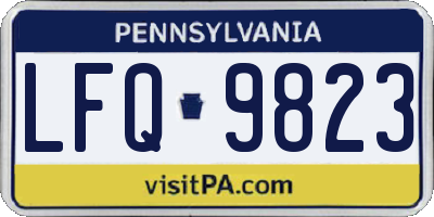 PA license plate LFQ9823
