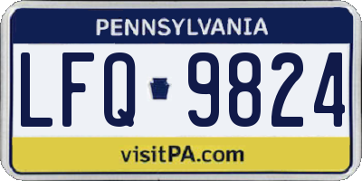 PA license plate LFQ9824