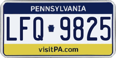 PA license plate LFQ9825