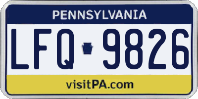 PA license plate LFQ9826