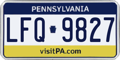 PA license plate LFQ9827