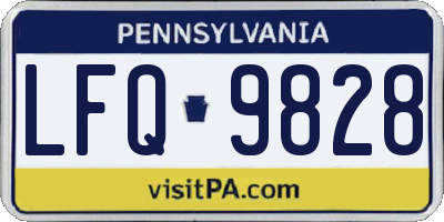 PA license plate LFQ9828