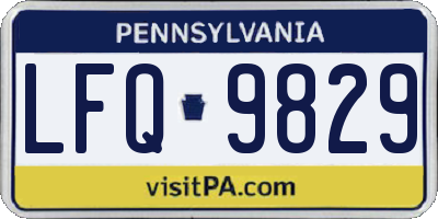PA license plate LFQ9829