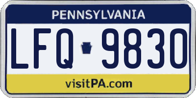 PA license plate LFQ9830