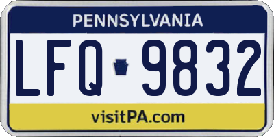 PA license plate LFQ9832