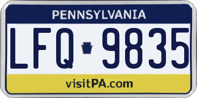 PA license plate LFQ9835