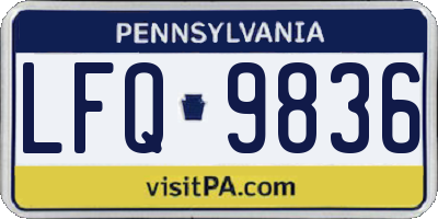 PA license plate LFQ9836