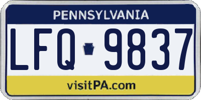 PA license plate LFQ9837