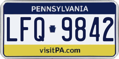 PA license plate LFQ9842