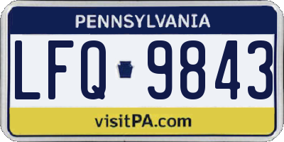 PA license plate LFQ9843