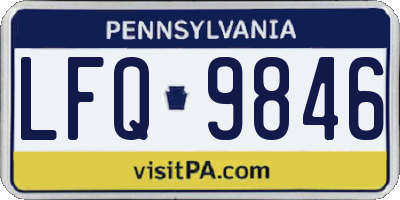 PA license plate LFQ9846