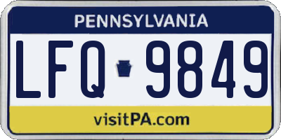 PA license plate LFQ9849