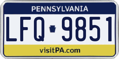 PA license plate LFQ9851