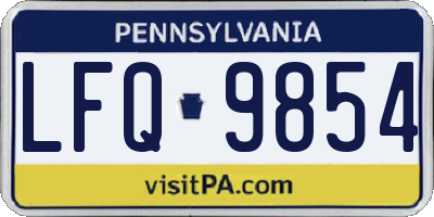 PA license plate LFQ9854