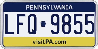 PA license plate LFQ9855