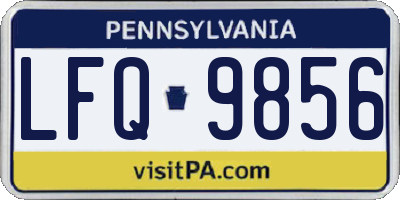 PA license plate LFQ9856