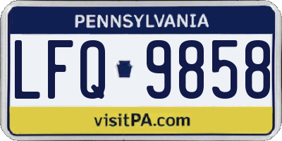 PA license plate LFQ9858