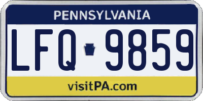 PA license plate LFQ9859