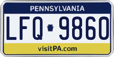 PA license plate LFQ9860