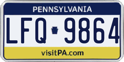 PA license plate LFQ9864