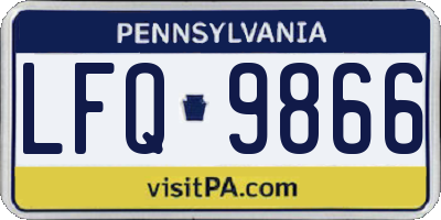 PA license plate LFQ9866