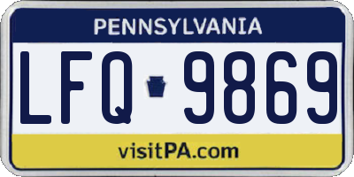 PA license plate LFQ9869