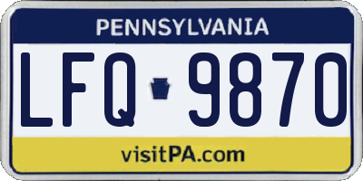 PA license plate LFQ9870