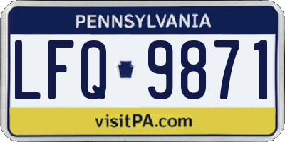 PA license plate LFQ9871