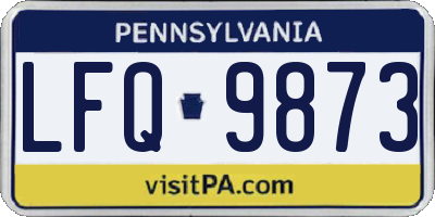 PA license plate LFQ9873