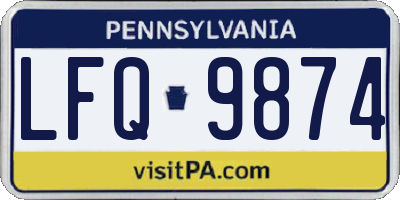 PA license plate LFQ9874