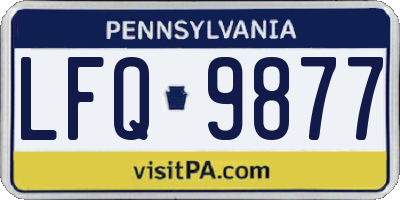 PA license plate LFQ9877