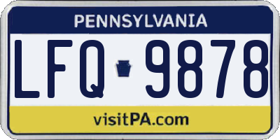 PA license plate LFQ9878