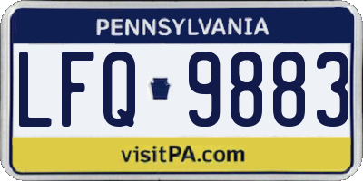 PA license plate LFQ9883