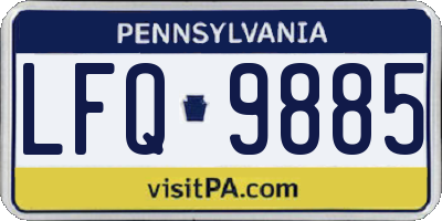PA license plate LFQ9885