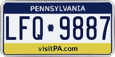 PA license plate LFQ9887