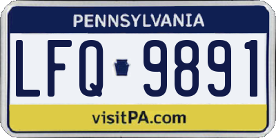 PA license plate LFQ9891