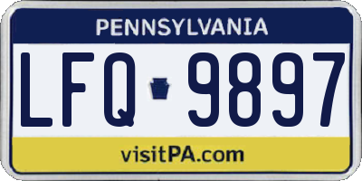 PA license plate LFQ9897