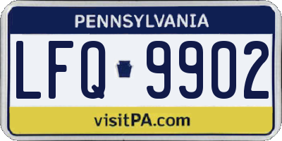PA license plate LFQ9902