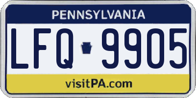 PA license plate LFQ9905