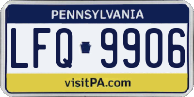 PA license plate LFQ9906