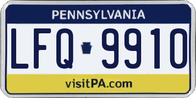 PA license plate LFQ9910