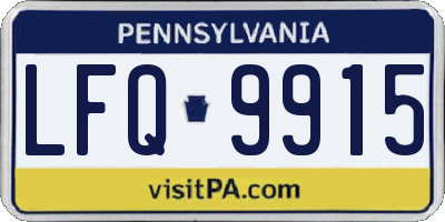 PA license plate LFQ9915