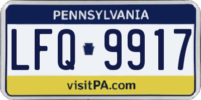 PA license plate LFQ9917