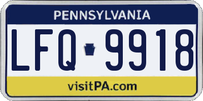 PA license plate LFQ9918