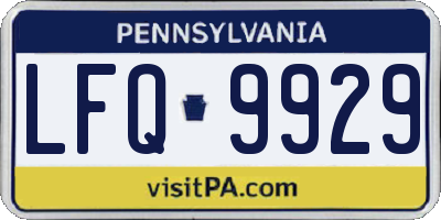 PA license plate LFQ9929