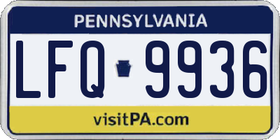 PA license plate LFQ9936