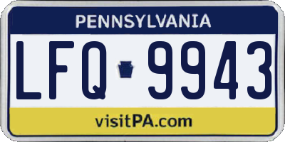 PA license plate LFQ9943