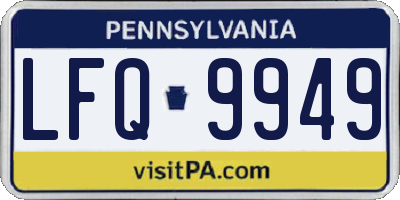 PA license plate LFQ9949