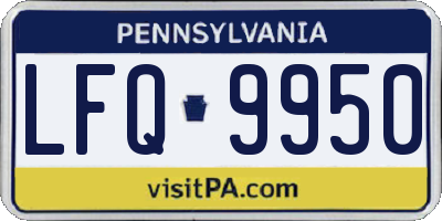 PA license plate LFQ9950