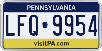 PA license plate LFQ9954